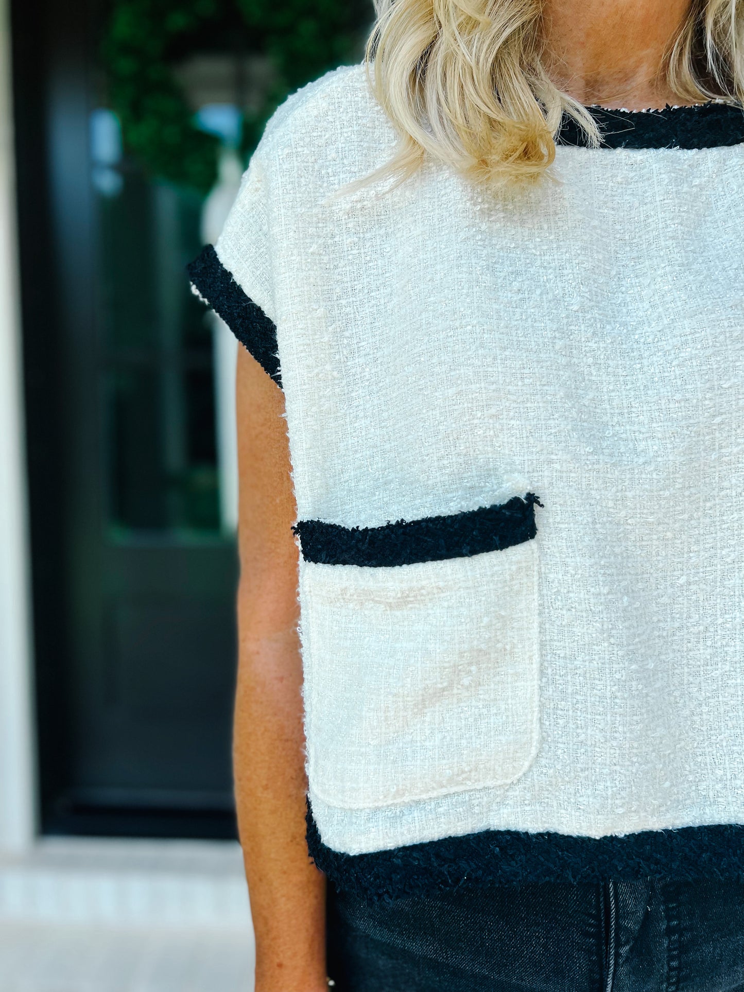 Ivanka boucle top