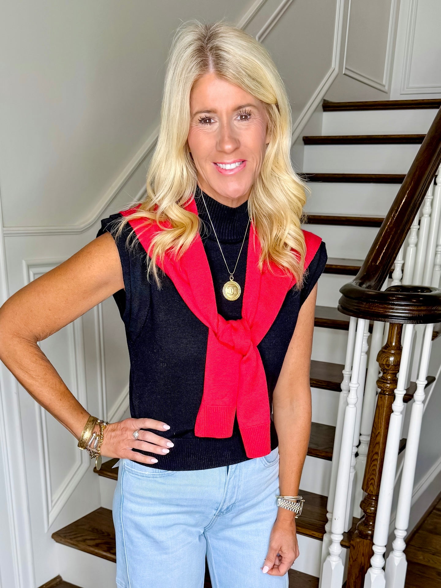 Perfect Faux sweater- Red