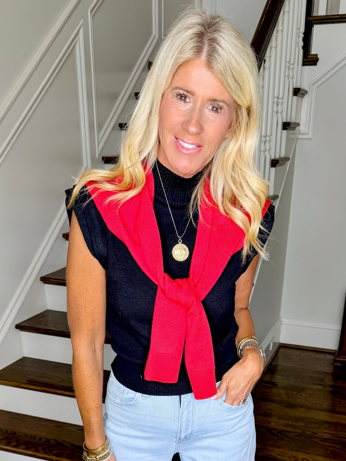 Perfect Faux sweater- Red