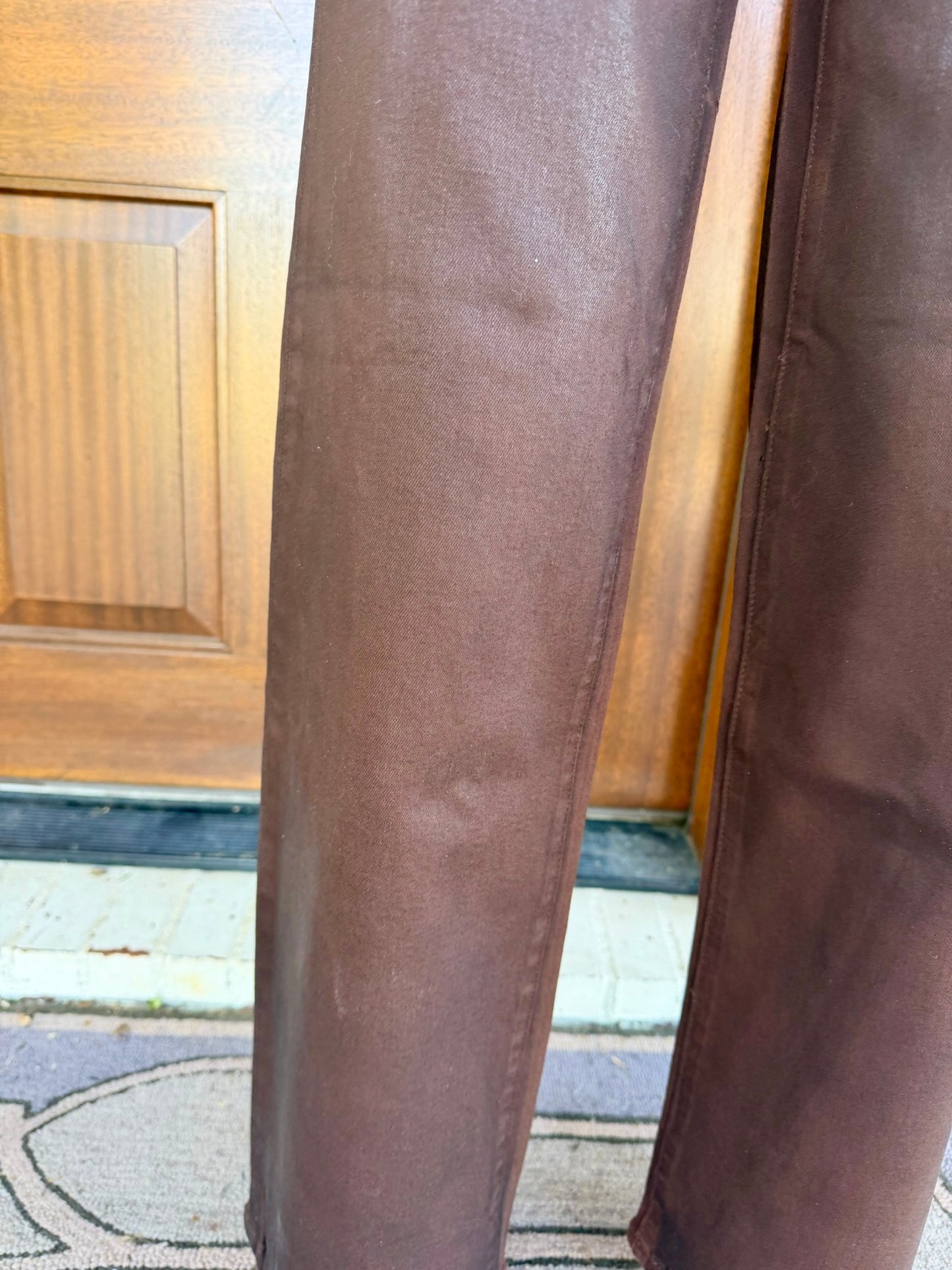 Vervet Brown Coated Denim